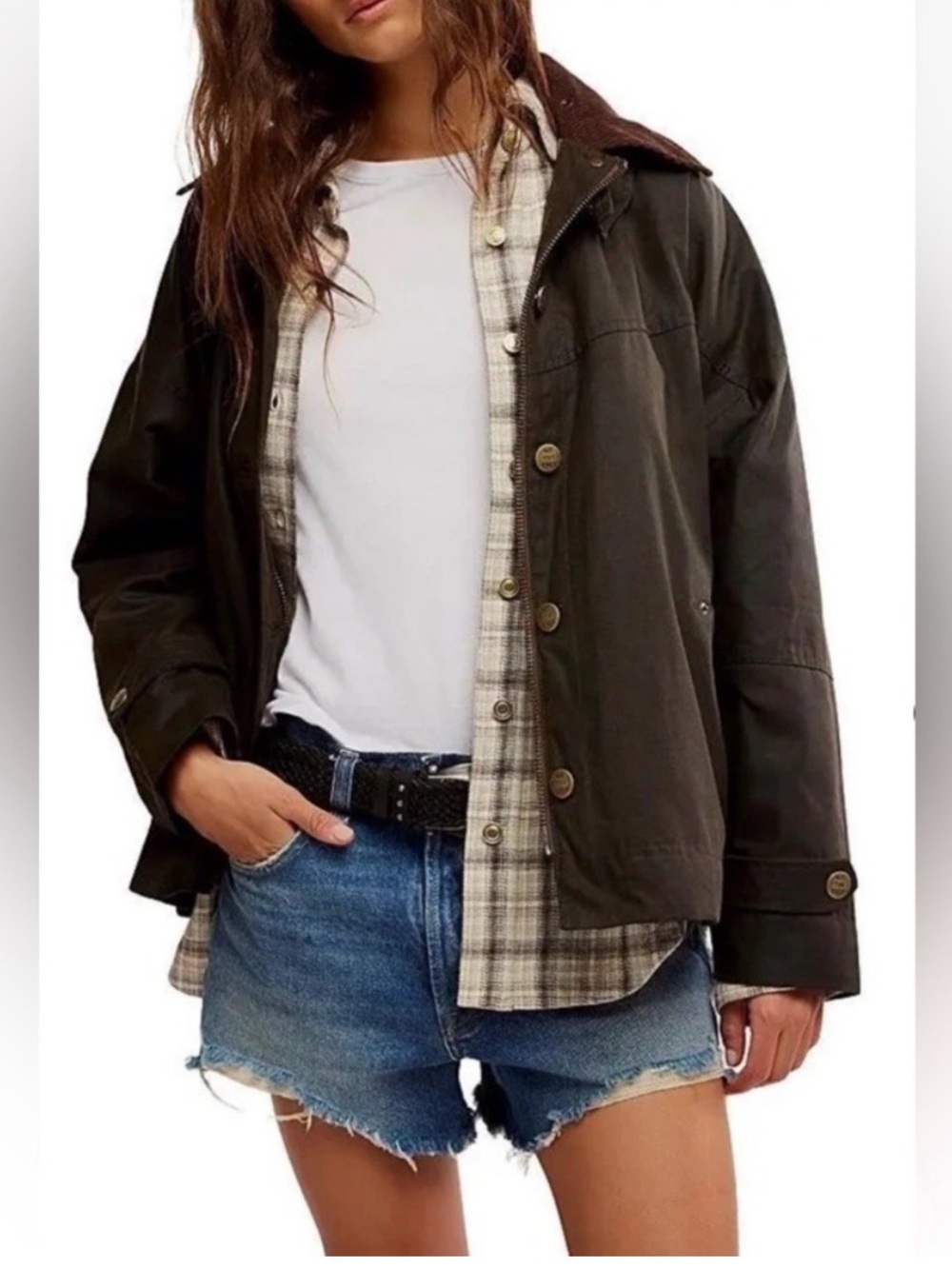 Free People Cori Waxed Jacket sz medium
